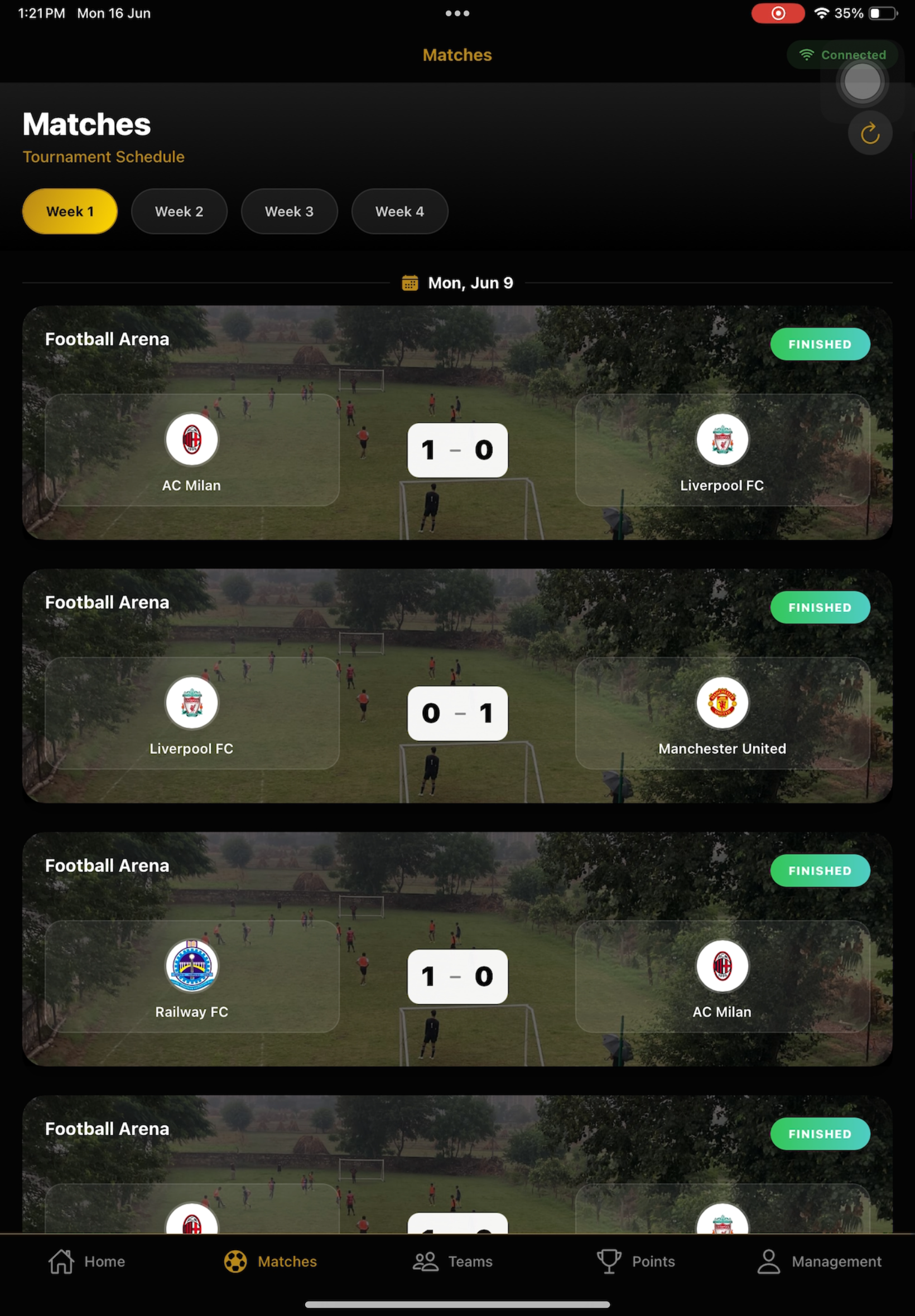 Football Tournament Management App